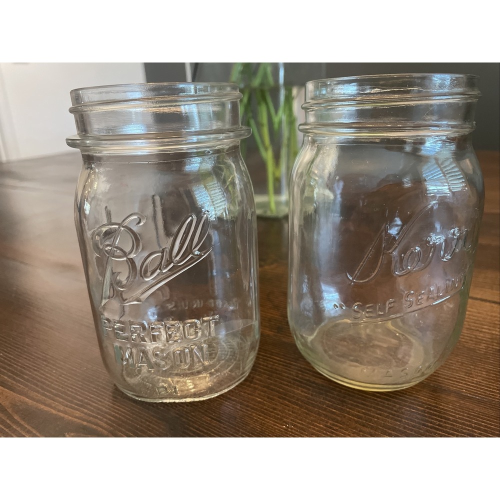 Lot of 2 Vintage Ball/ Kerr‎ 12 oz Jars